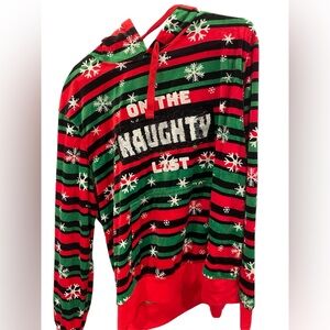 Christmas Festive Adult Pajamas - Red, Green, Black Stripes
